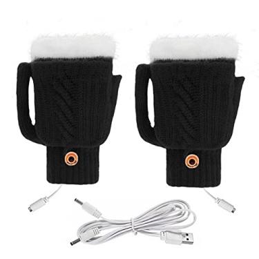 Imagem de Luvas Aquecidas por USB | Laptop Inverno Aquecimento | aquecimento mão sem dedos e meias e completas, dupla face aquecidas para mulheres homens A/r