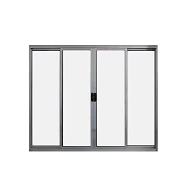 Imagem de Janela 4 Folhas de Correr S/Grade 1,00 X 2.00 Aluminio Brilhante Linha Modular - Hale
