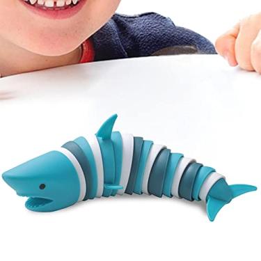 Imagem de lesma descompressão tubarão,lesma dedo para crianças | Brinquedo Sensorial Anti-Estresse para Crianças Adultos, Brinquedo Articulado 3D Dedo, Tubarão/Golfinho/Selo Mtaph