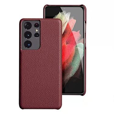 Imagem de Capa de telefone de couro genuíno para samsung s21 ultra s21plus s22 s20 plus s20fe s10 a52 a12 a32 a51 a71 a72 a52s 5g, vermelho, para samsung s20