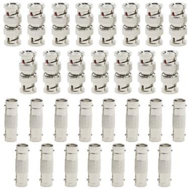 Imagem de WGCD 15 PCS Adaptador BNC fêmea para fêmea + 15 PCS BNC conector acoplador macho para macho para câmera de segurança CCTV