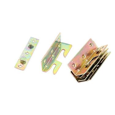 Imagem de Suportes de trilho para cama XMHF Conectores de encaixe de madeira resistentes Acessórios para instalação sem necessidade de acessórios Conjunto de 4 Conectores de latão