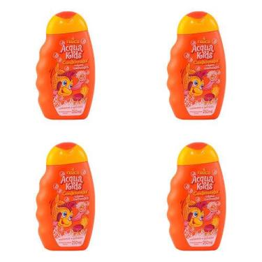 Imagem de Kit 4 Und Condicionador Acqua Kids Cacheados Cabelos Macios 250ml - Ac