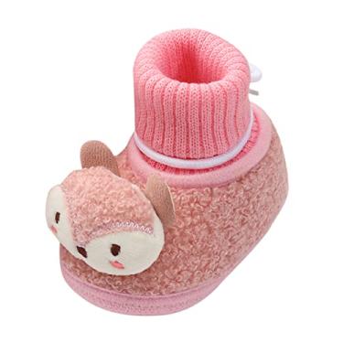 Imagem de Bebês meninas meninos sapatos quentes botas macias neve botas confortáveis infantil aquecimento infantil e mãe e filho roupas combinando, rosa, 6-9 Meses