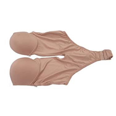 Imagem de Body Feminino de Peça única, Alças Transparentes, Corte Frontal, Push-up No Peito, Respirado Lua de Mel (Marrom escuro)