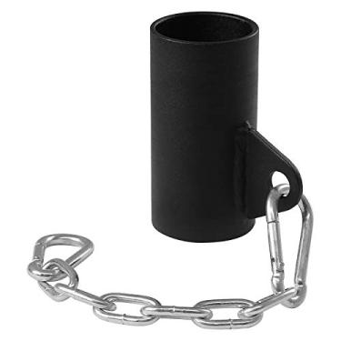 Imagem de Yes4All Fixação de barra de mina com ilhós único com corrente – serve para barras olímpicas de 5 cm e ajustes fáceis – acessório de ilhós em linha em T (preto)