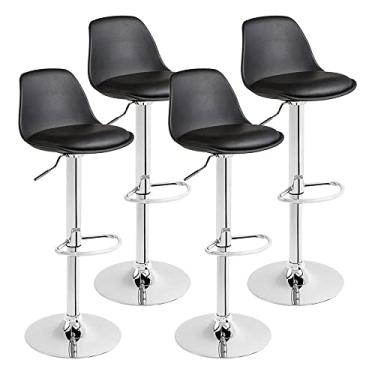 Imagem de Kit 04 Banquetas Eames Cozinha Bancada Giratória Alta DU40