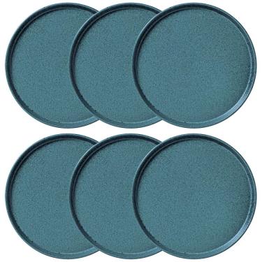 Imagem de Conjunto com 6 Pratos de Sobremesa Porto Brasil Neo Night Sky em Stoneware 21,5cm – Azul