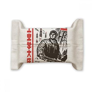 Imagem de Hammer Tower Lamp China Worker Suporte de cobertura de papel para lenços faciais saco de linho de algodão