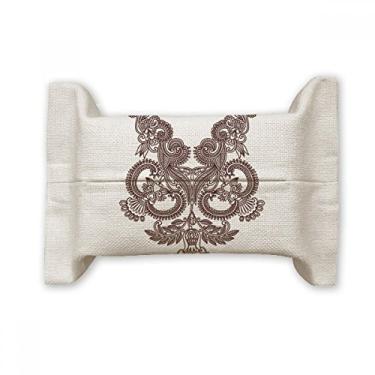 Imagem de Flower Plants Symmetry Art Grain Outline Suporte de capa de papel de tecido de algodão saco de linho