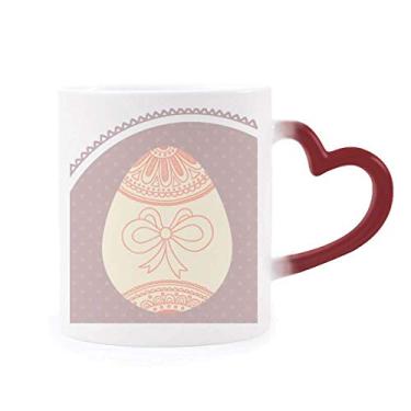 Imagem de Caneca colorida fofa sensível ao calor Dia de Páscoa Religião Dia de Páscoa Caneca de grés que muda de cor vermelha