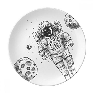 Imagem de Universo Alienígena Monstro Astronauta Prato Decorativo de Porcelana Salver Prato de Jantar