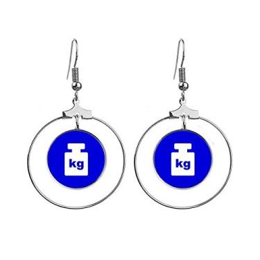 Imagem de Brincos de ponto de aviso quadrado azul peso pendente joia círculo gota