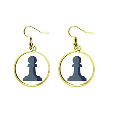 Imagem de Brinco feminino peão pretoriano com orelha de cachorro Minion com pingente dourado