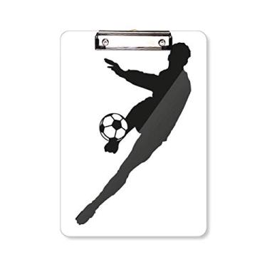 Imagem de Prancheta de futebol esportivo com silhueta de futebol A4