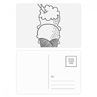 Imagem de Conjunto de cartão postal de aniversário para cartões postais de aniversário com desenho de biscoitos Black Outline