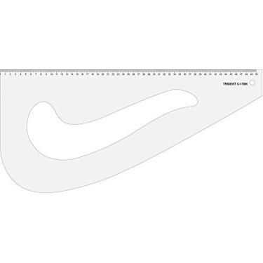 Imagem de Régua para Alfaiataria e Modelagem em Acrílico Cristal 3 mm C-11SN – Trident, C-11SN, Cristal, Espessura 51 x 24 cm