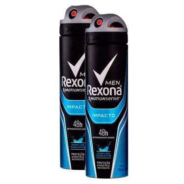 Imagem de Desodorante Rexona Men Impacto Aerosol Antitranspirante 48h 150ml | Kit com duas unidades