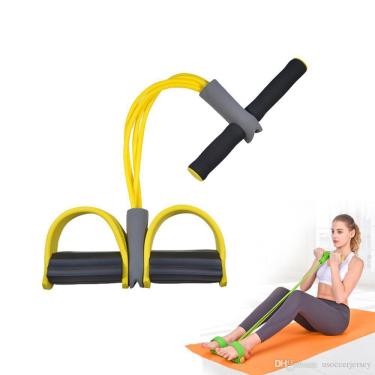 Imagem de Elastico Extensor Academia Casa Exercicio 4 Tubos - Amarelo