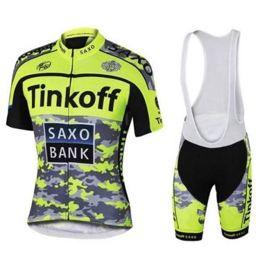 Imagem de Roupa Ciclismo Masculino Bretelle Gel 9d TinKoff Verde Camu Cyco Conjunto MTB Speed Bike Performance-Unissex