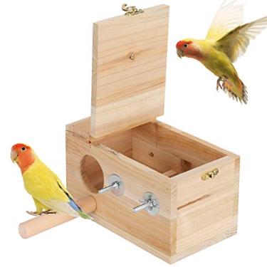 Imagem de Bird Breeding Box Parrot Breeding House Box Wooden House Box House Warm Bird Incubator Cage, Breeding Box for Parrot Squirrel Guinea Pig(S) Nests