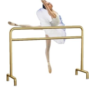 Imagem de Ballet Barre Barra de balé simples em camadas duplas douradas, haste de prensa de perna de metal móvel, adequada para escolas de estúdio de dança em casa (Color : Gold, Size : 1.2M/3.93FT)