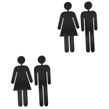 Imagem de IMIKEYA 2 pares Wc sinal de banheiro sinais de porta de banheiro lavar suas mãos e dizer suas orações sinal de banheiro masculino sinal de banheiro sinal fechado impressões homem terno banheiro prata