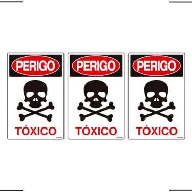 Imagem de Combo 3 Placas De Sinalização Perigo Tóxico 20x30 Ekomunike - S-209 F9e