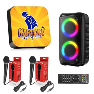 Imagem de Karaokê Party Box Completo +2 Microfones + Caixa de Som +De 1000 Músicas Videoke Diversas - Sistema Novo