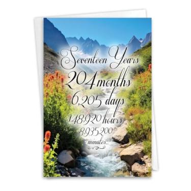Imagem de NobleWorks, Cartão comemorativo de recuperação do 17º aniversário com envelope de 12 x 17 cm (1 cartão), cartão de notas de aniversário de sobriedade, contagem de tempo de 17 anos C10810AAG