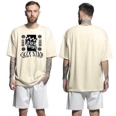 Imagem de Camisa Camiseta Oversized Streetwear Genuine Grit Masculina Larga 100% Algodão 30.1 Lazy Star - Bege - G
