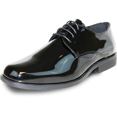 Imagem de VANGELO Tênis masculino formal de smoking para casamento, uniforme e formatura – Largura ampla disponível, Black Patent 1, 11.5