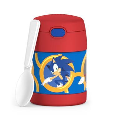 Imagem de THERMOS FUNTAINER Pote de comida infantil isolado a vácuo de aço inoxidável de 293 ml com colher, Sonic the Hedgehog