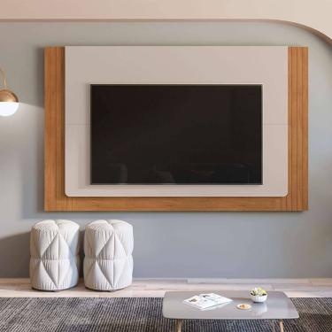 Imagem de painel para tv até 60 polegadas roma off white e cedro