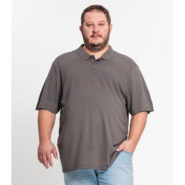 Imagem de Camisa Polo Piquet Plus Size Masculino Kohmar Cinza