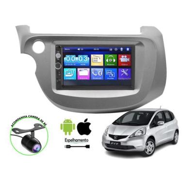 Imagem de Central Multimidia Automotivo Honda Fit Mp5 2 Din Player 7 Pol Espelha