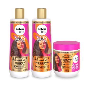 Imagem de Kit Shampoo + Condicionador + Creme Ultra Gloss Salon Line