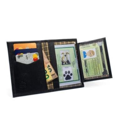 Imagem de Carteira Masculina Porta Cartão Em Couro Fino - Use young store, Preto