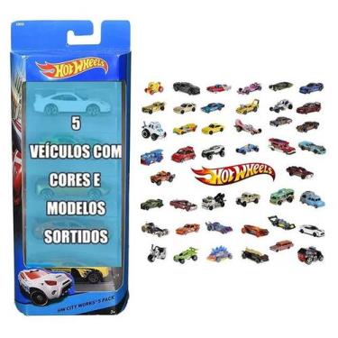 Imagem de Hot Wheels Caixa com 5 Carros Mattel 1806 Sortidos
