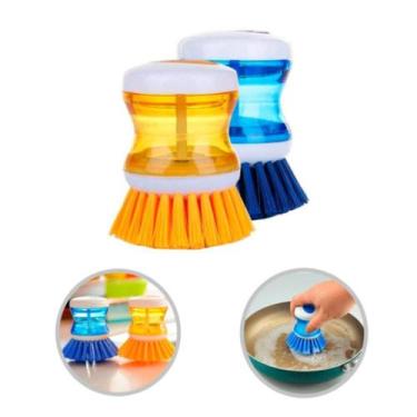Imagem de Escova Com Dispenser Lava Louças Multiuso Cozinha Limpeza - Saz Comérc