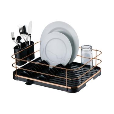 Imagem de Escorredor De Louças Com Bandeja Escorredora Future Preto - Future Uti