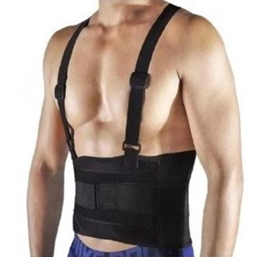 Imagem de Cinta Faixa Ajustável Correção Postura Abdominal Lombar Costas Coluna 