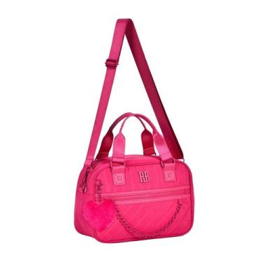 Imagem de Bolsa Bau Transversal Corrente Pink M Feminina Rebecca Bonbon RB2972PK