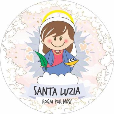 Imagem de Painel de Lona Redondo Santinhos Católicos Santa Luzia - Fabrika de Fe