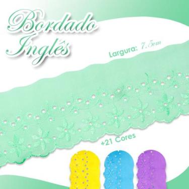 Imagem de Bordado Inglês Ctl 108 Peça Com 13,7m Várias Cores - Verde Mar - Nº: 1