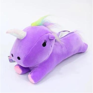Imagem de Estojo Escolar de Pelúcia macia de Unicórnio - Rey Shop, Roxo