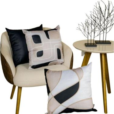 Imagem de Kit 3 Capas De Almofadas Atual Moderna Luxo Decoração - Star Gold Stoe