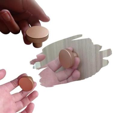 Imagem de Puxador botão 1 unidade Rose Fosco para decoração de móveis em geral, 