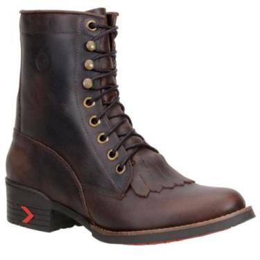 Imagem de Bota Coturno Capelli Boots Masculino Couro Cano Médio Franja, 40, Café