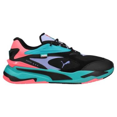 Imagem de PUMA Tênis masculino casual Thunder 4 Life multicolorido 369471 01, preto, azul, rosa, roxo, 42